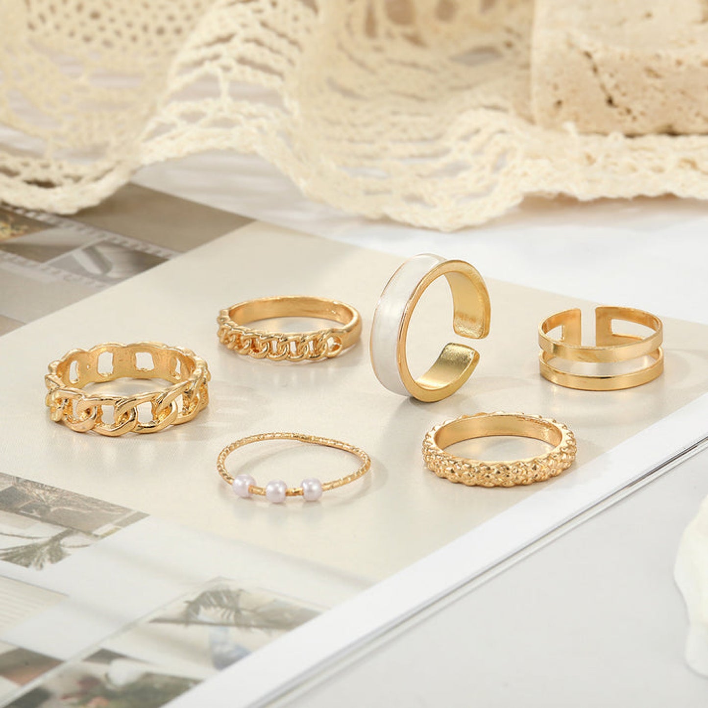 6 Pcs Elegant Design Beautiful Rings (761)