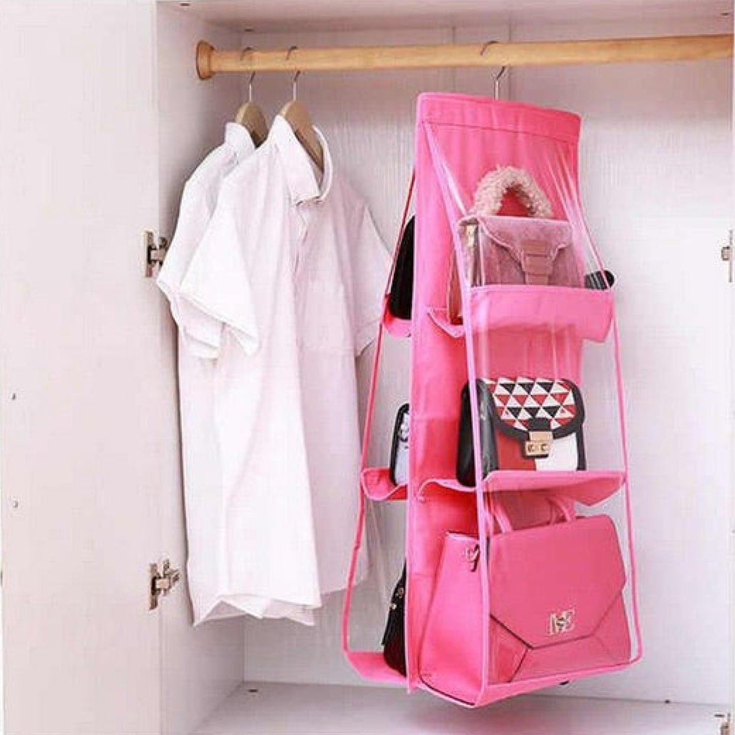 6 Pocket Double Sided Hand Bag / Purse Organizer