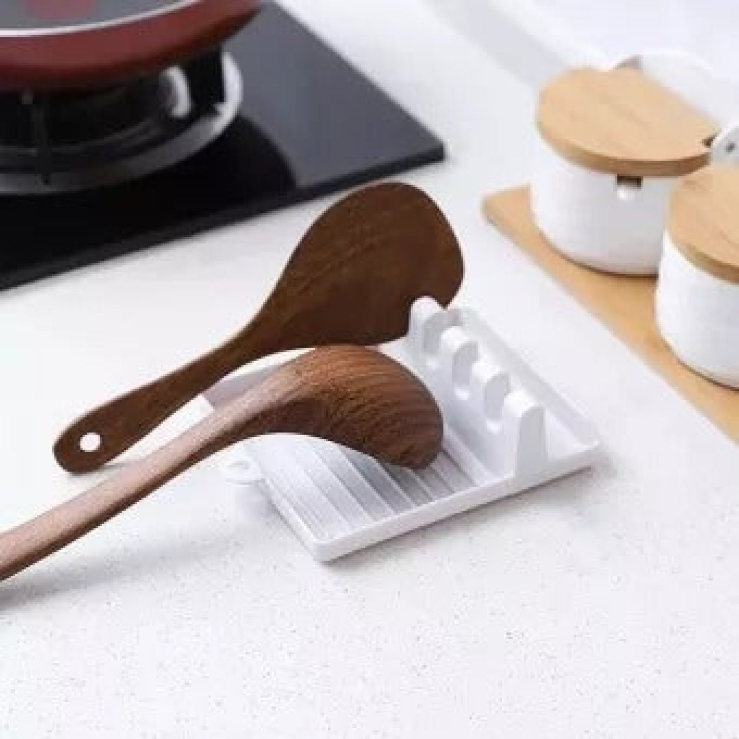 Spatula Spoon And Lid Holders With 4 Slots