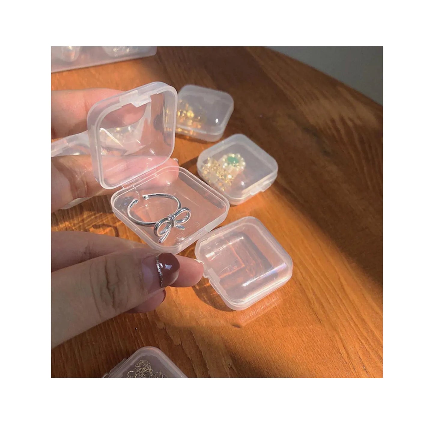 Pack Of 4 - Transparent Mini Jewelry & Medicine Storage Organizer
