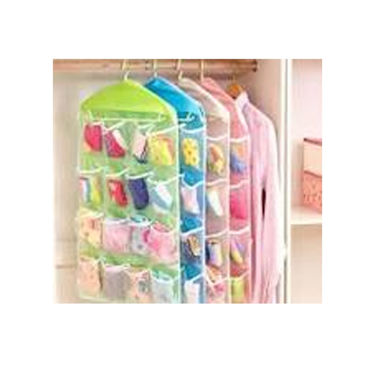 16 Pockets Wardrobepockets Clear Hanging Bag