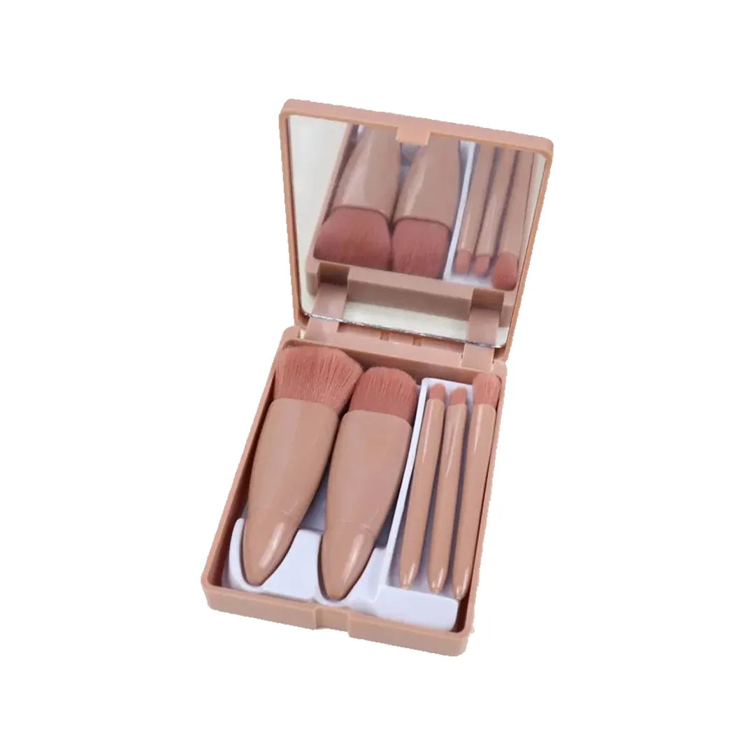 5Pc Makeup Brush Set with Mirror