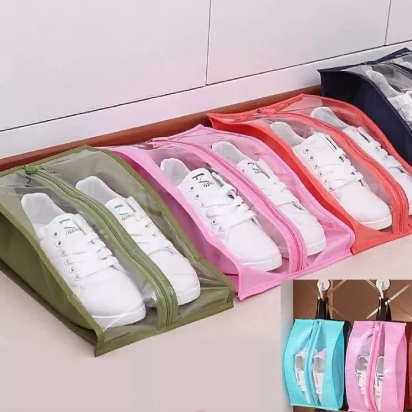 Portable Travel Waterproof Transparent Shoe Pouch.