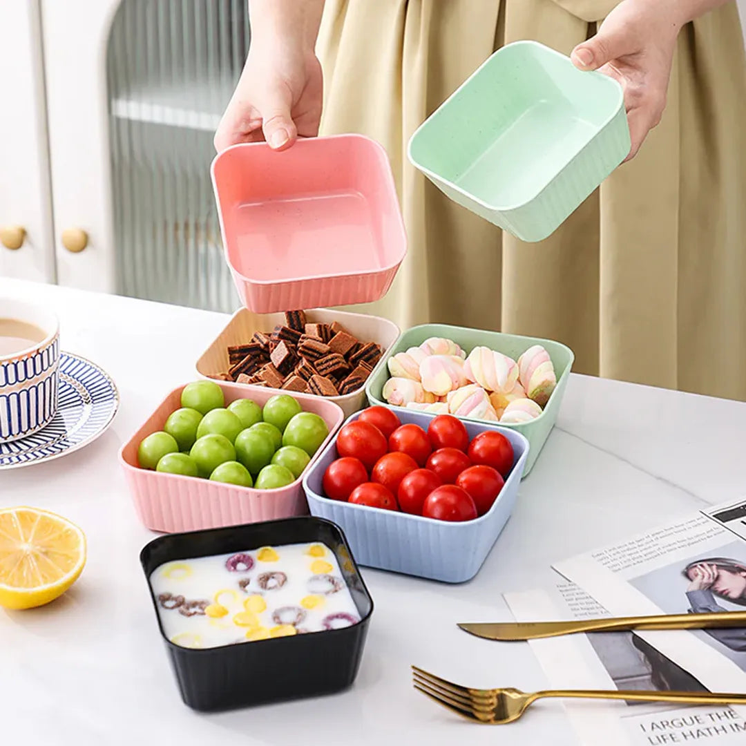 Pack Of 4 Plastic Food Container With Lids