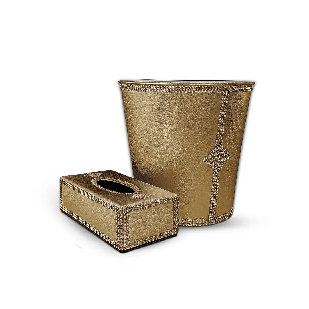 Tissue Box & Dustbin Set – Elegant Bridal Edition