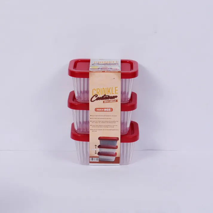 Pack Of 3 Mini Crinkle Food Container 150Ml