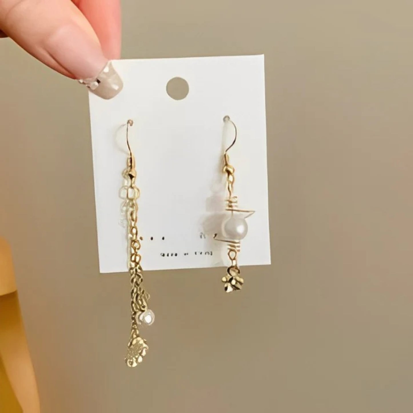 Elegant Pearl Star & Moon Dangling Earrings (871)