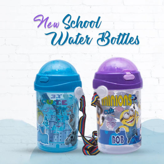Cute Kids Sippy Straw Bottle