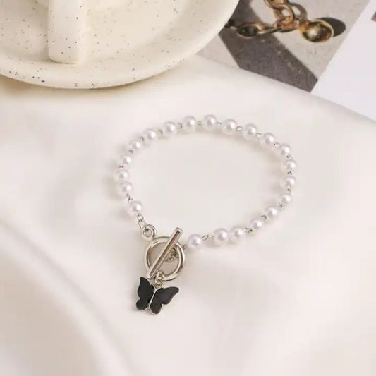 Elegant Pearl Tassel Butterfly Bracelet (791)
