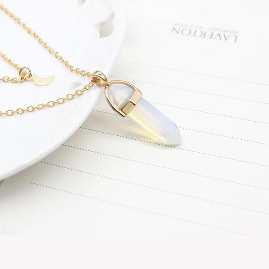 Elegant Marble Bullet Design Pendent Necklace (770)
