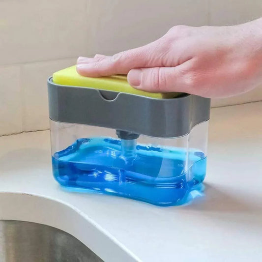 2-In-1 Pump Soap Dispenser And Sponge Caddy.