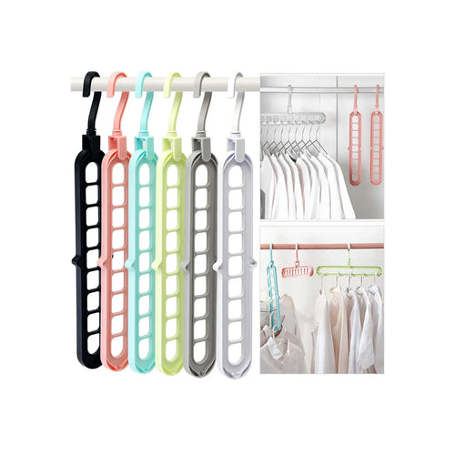 9 Hole Magic Rotating Hanger | Smart Cloth Organizer