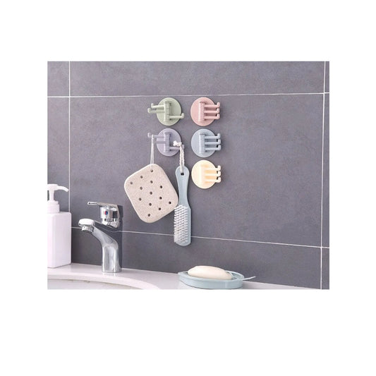 Pack Of 2 Self Adhesive 3 Branch Hook for Multipurpose Use