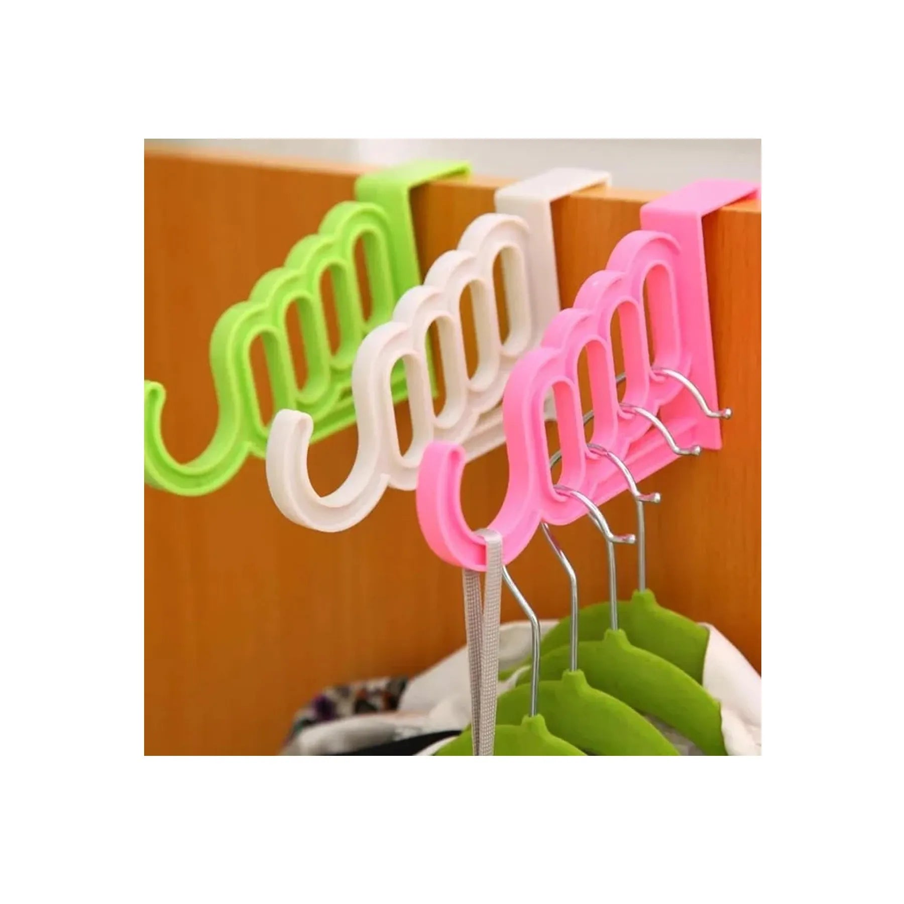 Pack Of 2 - 5 Hole Plastic Organizer Door Hooks.