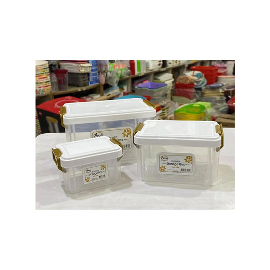 Pack Of 3 - Multi-Purpose Stackable Storage Box OrganizerHome Organization & Storage