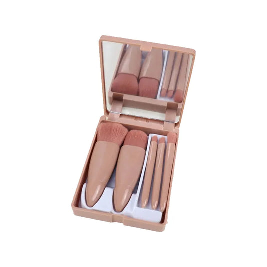 5Pc Makeup Brush Set with Mirror