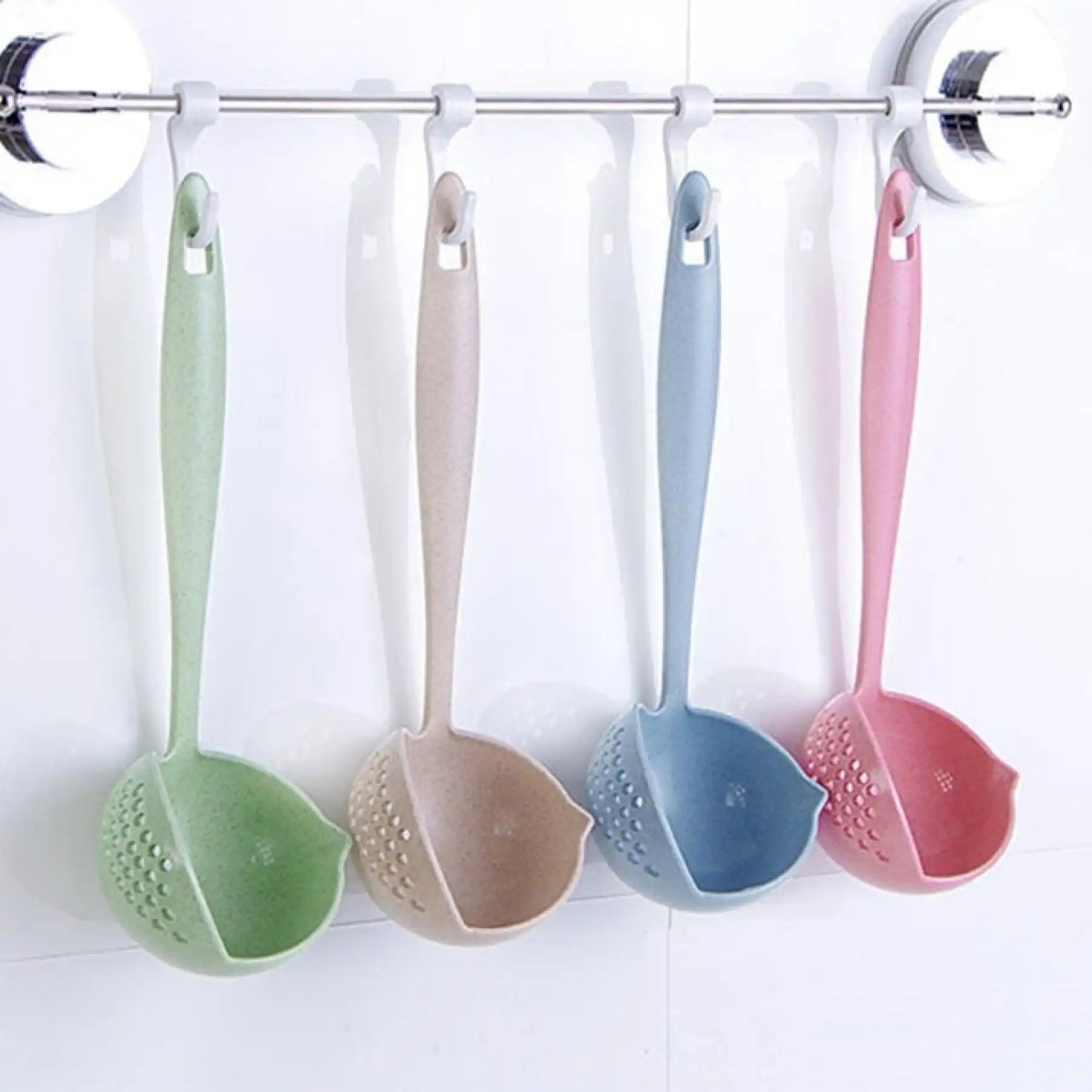 Long Handle 2 In 1 Cooking Colander Slotted Spoon.