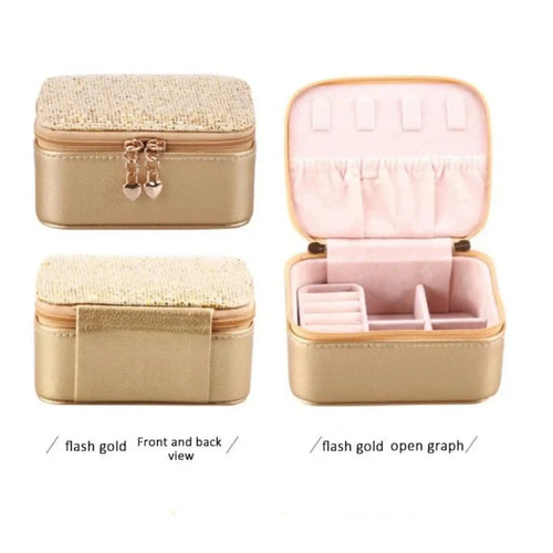 Jewelry Travel Organizer, Portable Small Jewelry Boxes Traveling Essentials For Women, Rose Red.