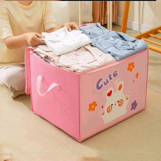 P-1104C - Cartoon Storage Bag (Box Shape) - Pink