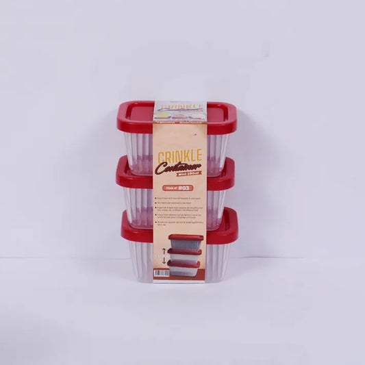 Pack Of 3 Mini Crinkle Food Container 150Ml