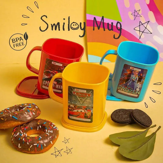 Character Printed Kids' Plastic Mug With Cover Cap